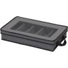 Household Essentials Windowed Flatware Storage Chest, 5 Compartment Storage with Serving Utensil Pouch, Removable Lid, Stackable, Foldable, Gray(Grey)