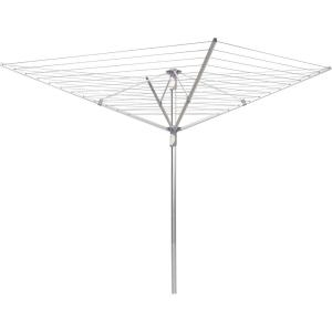 Household Essentials 17130-1 Rotary Outdoor Umbrella Drying Rack | Aluminum | 30-Lines with 210 ft. Clothesline,Silver(80.0″L x 78.0″W x 72.0″H)