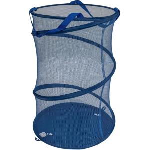 Household Essentials 2027-1 Pop-Up Collapsible Mesh Laundry Hamper | Charcoal(Blue)