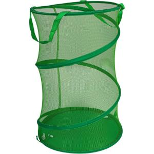 Household Essentials 2027-1 Pop-Up Collapsible Mesh Laundry Hamper | Charcoal(Green)