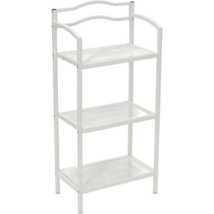 Household Essentials 2-Tier Metal Wall Mount Bathroom Storage Rack, Silver(White)