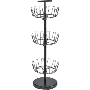 Household Essentials 3-Tier Shoe Storage Tree, Matte Black(Matte Black)