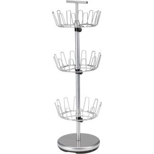 Household Essentials 3-Tier Shoe Storage Tree, Matte Black(Silver)