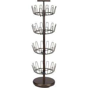 Household Essentials 4-Tier Shoe Storage Tree, Matte Black(Bronze)