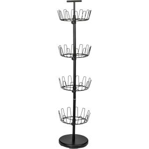 Household Essentials 4-Tier Shoe Storage Tree, Matte Black(Matte Black)