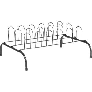 Household Essentials 9-Pair Metal Wire Shoe Rack, Black(Black)