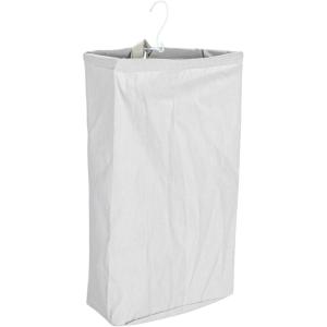 Household Essentials Door Hanging Laundry Bag, Washable Canvas Bag with Loop Handle, Holds Two Loads of Laundry, Great for Dorms and Small Spaces, Black(Grey)