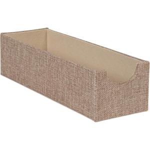 Household Essentials Grey 725-1 Deep Drawer Organizer Box for Storage | 12 in x 4 in x 3.13, Silver(Latte)