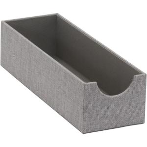 Household Essentials Grey 725-1 Deep Drawer Organizer Box for Storage | 12 in x 4 in x 3.13, Silver(Silver)