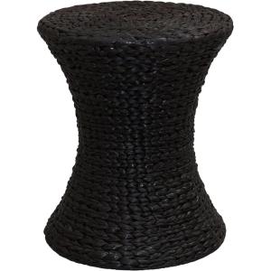 Household Essentials Handwoven Water Hyacinth Wicker Stool with Hourglass Shape, Natural(Brown Water Hyacinth)
