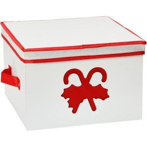 Household Essentials Holiday Storage Box, Medium, Red Candy Cane
