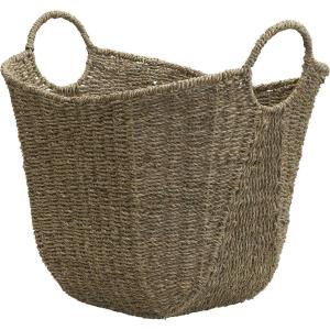 Household Essentials ML-4002 Tall Water Hyacinth Wicker Basket with Handles | Natural, Brown, Natural(Natural Seagrass)