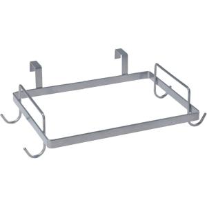 Household Essentials Metal Over the Door Trash Bag Holder, White(Silver)