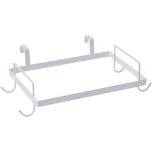 Household Essentials Metal Over the Door Trash Bag Holder, White(White)