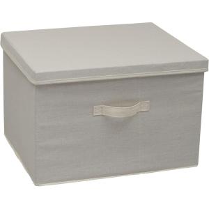 Household Essentials Natural Wide Storage Box with Lid, 15”x18.5”x12”, Wide-18.5″ W x D(Natural)