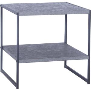 Household Essentials Square Wooden Side Table/End Table With Storage Shelf, Ashwood(Grey)