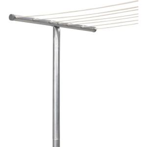Household Essentials Steel Outdoor Clothesline Single T-Post, Silver(Two Piece)