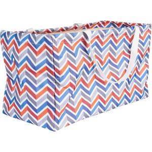 Household Essentials Teal Striped Krush Container All-Purpose Utility Tote(Chevron)