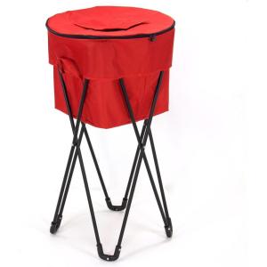 Household Essentials Thermal Standing Cooler with Travel Bag, Heavy-Duty Polyester,(Red)