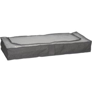 Household Essentials Under Bed Storage Bag 1 Pack, Clear PEVA Top and Soft Sides, Perfect for Clothes, Blankets and More(Grey)