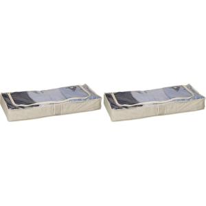 Household Essentials Under Bed Storage Chest, Beige(Beige)