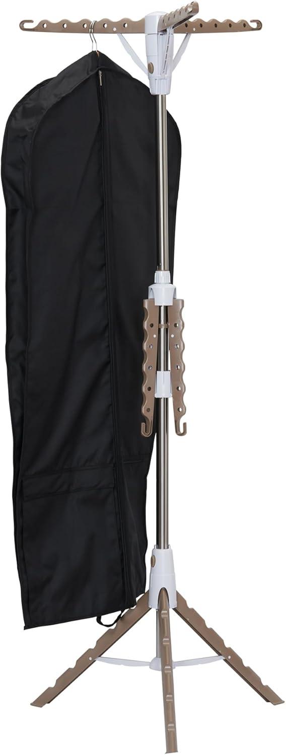 image:imageHousehold Essentials 2 Tier Tripod Clothes Drying Rack Air Dryer and Garment Rack Use to Dry Laundry or Hang Clothes Portable and Compact Tan