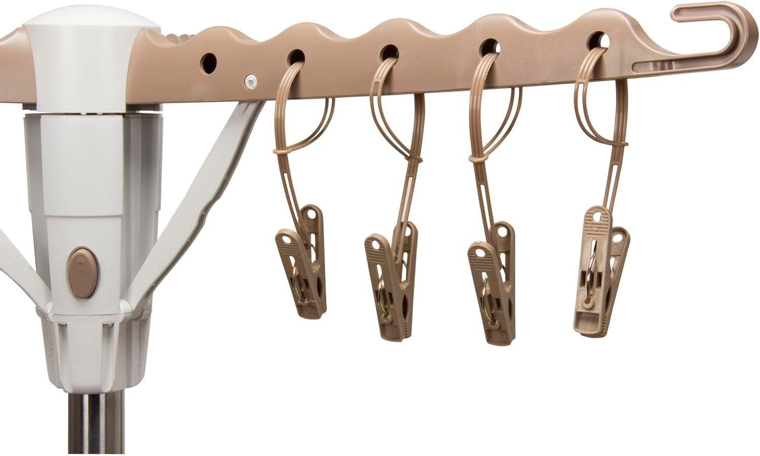 image:imageHousehold Essentials 2 Tier Tripod Clothes Drying Rack Air Dryer and Garment Rack Use to Dry Laundry or Hang Clothes Portable and Compact Tan