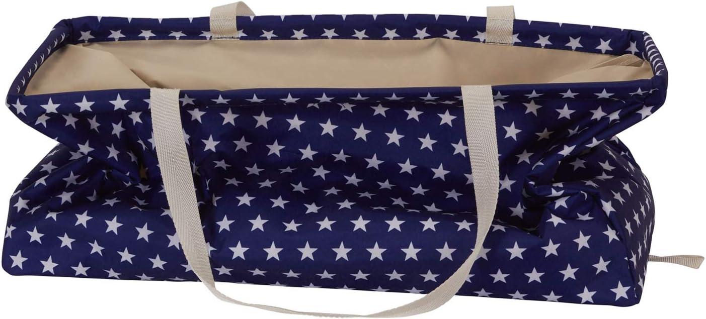 image:imageHousehold Essentials 22121 Krush Canvas Utility Tote Reusable Grocery Shopping Bag Laundry Carry Bag BlackBlue Stars