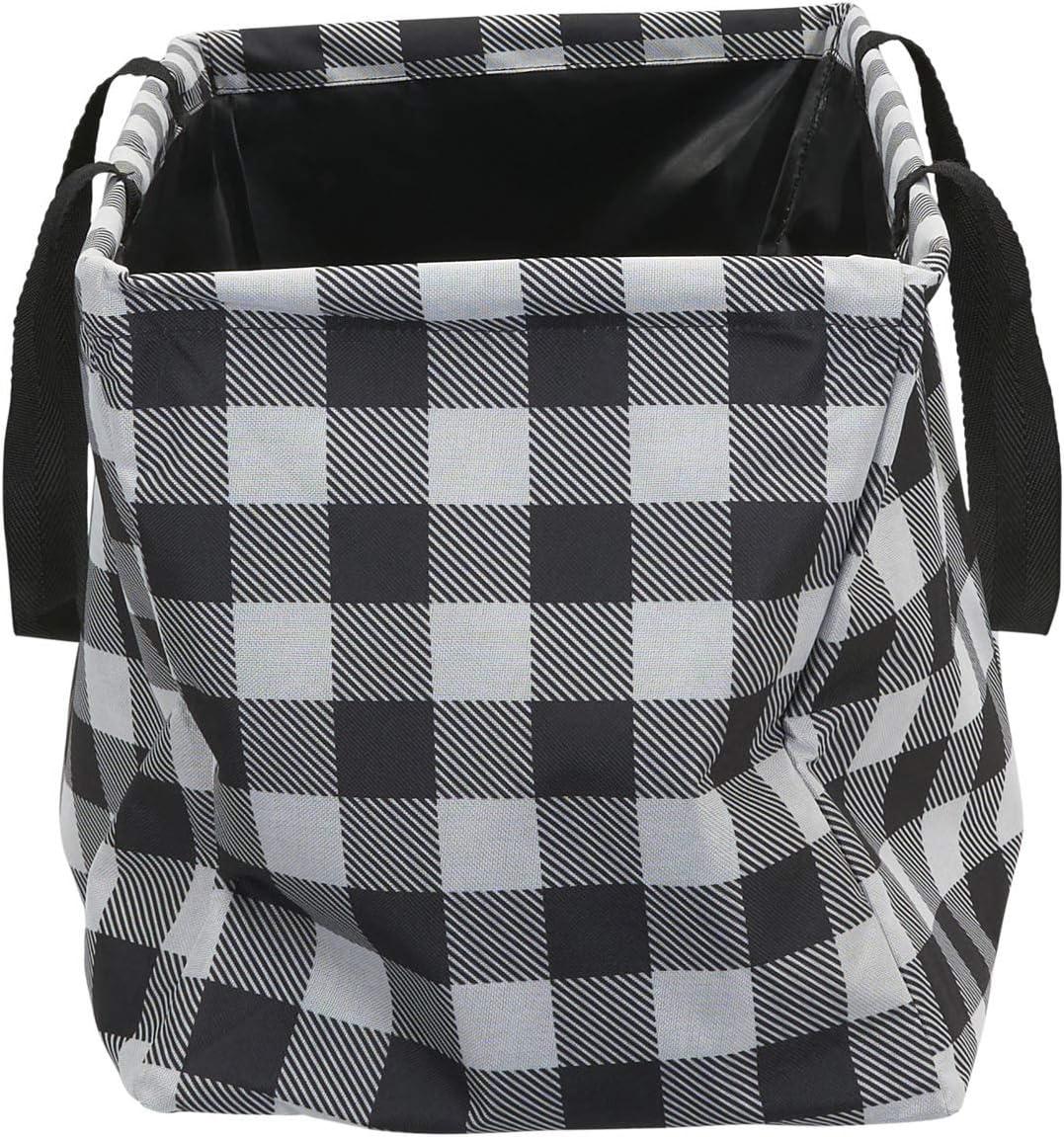 image:imageHousehold Essentials 22121 Krush Canvas Utility Tote Reusable Grocery Shopping Bag Laundry Carry Bag BlackBuffalo Plaid