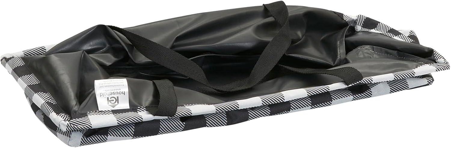 image:imageHousehold Essentials 22121 Krush Canvas Utility Tote Reusable Grocery Shopping Bag Laundry Carry Bag BlackBuffalo Plaid