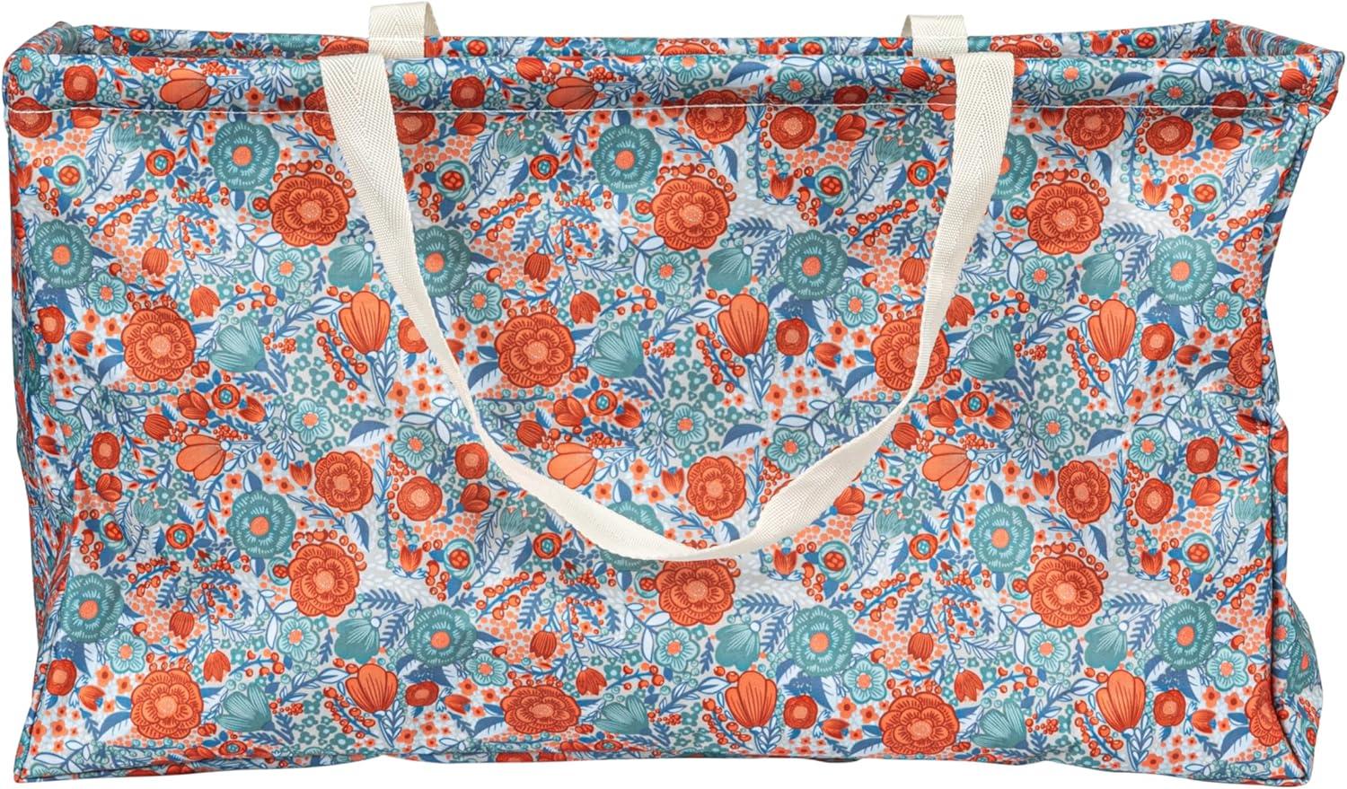 image:imageHousehold Essentials 22121 Krush Canvas Utility Tote Reusable Grocery Shopping Bag Laundry Carry Bag BlackFlower