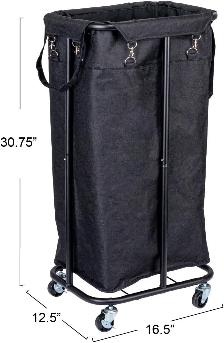image:imageHousehold Essentials 2Bag Rolling Laundry Sorter NaturalBlackBlack