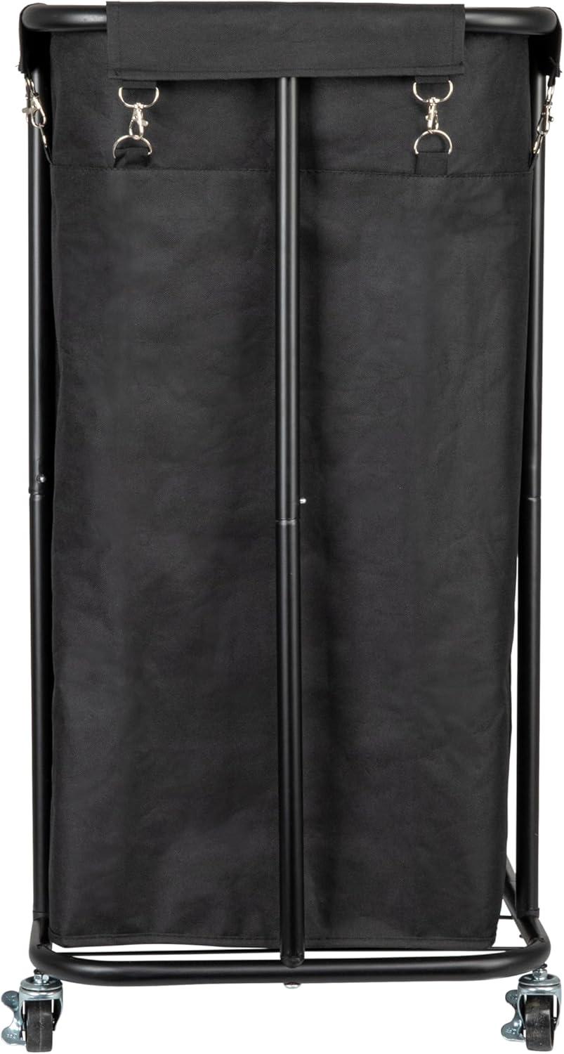 image:imageHousehold Essentials 2Bag Rolling Laundry Sorter NaturalBlackBlack