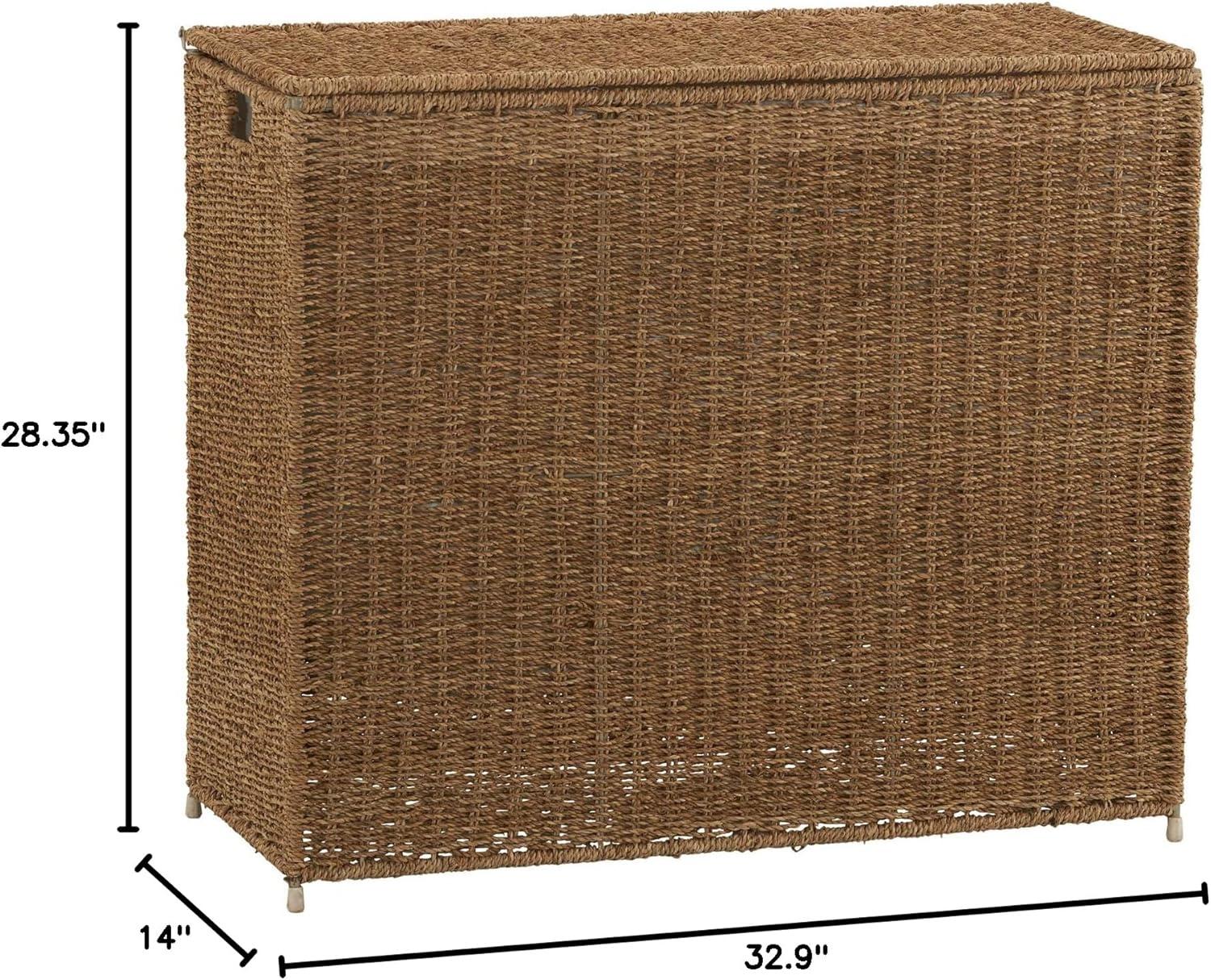 image:imageHousehold Essentials 3 Compartment Laundry Sorter Wicker Laundry SorterBrown