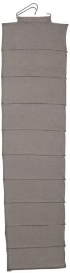 image:imageHousehold Essentials 311322 Hanging Shoe Storage Organizer for Closets 10 Pocket Shelves Natural CanvasSilver