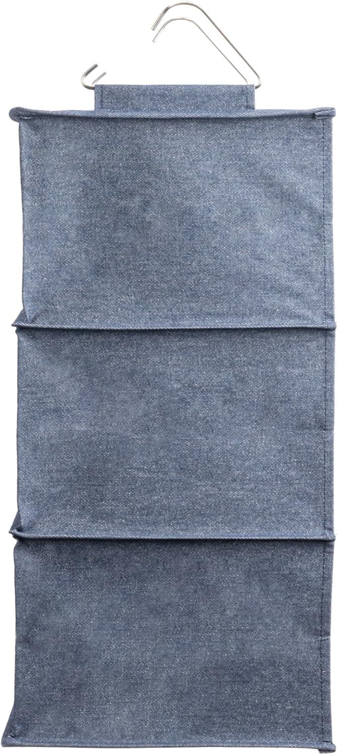 image:imageHousehold Essentials 311342 Hanging Closet Organizer 3 Pocket Shelves Natural CanvasDenim