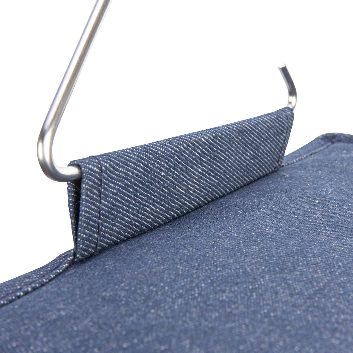 image:imageHousehold Essentials 311342 Hanging Closet Organizer 3 Pocket Shelves Natural CanvasDenim