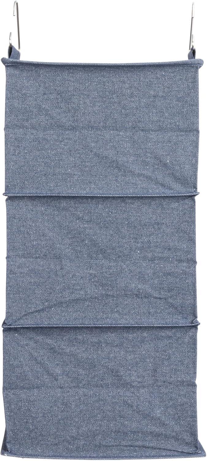 image:imageHousehold Essentials 311342 Hanging Closet Organizer 3 Pocket Shelves Natural CanvasDenim