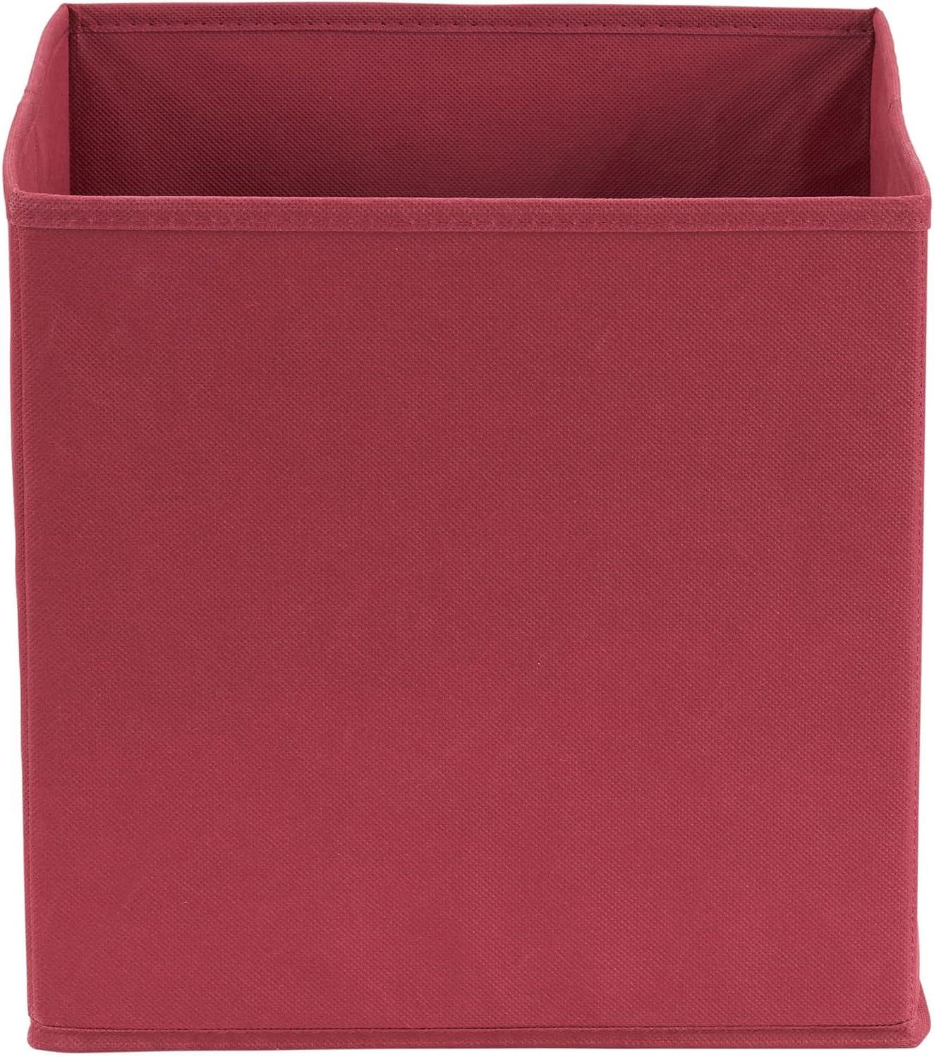 image:imageHousehold Essentials 3321 Foldable Fabric Storage Bins Set of 6 Cubby Cubes with Vertical Handles 6 Pack RedMaroon
