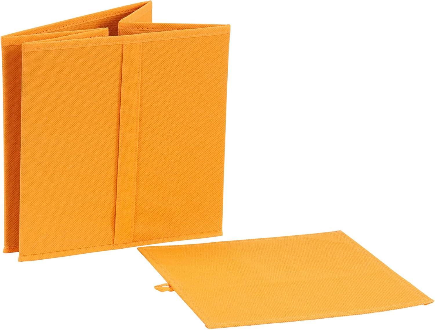 image:imageHousehold Essentials 3321 Foldable Fabric Storage Bins Set of 6 Cubby Cubes with Vertical Handles 6 Pack RedOrange