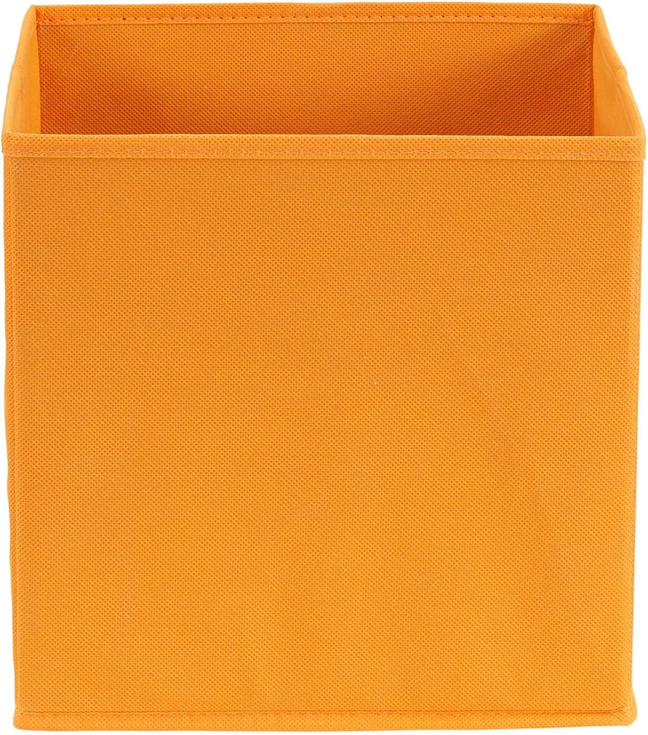 image:imageHousehold Essentials 3321 Foldable Fabric Storage Bins Set of 6 Cubby Cubes with Vertical Handles 6 Pack RedOrange