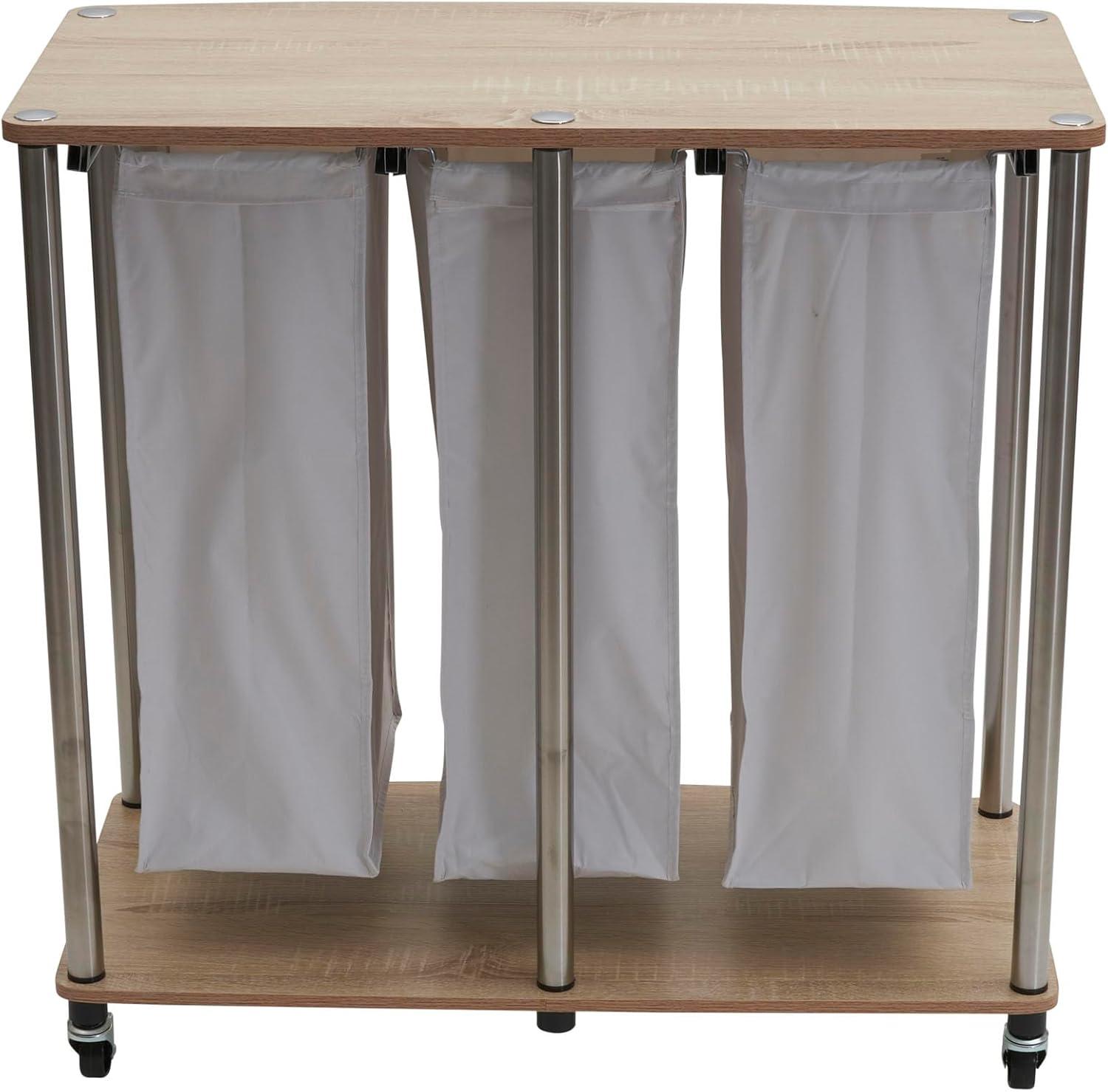 image:imageHousehold Essentials 3Bag Laundry Sorter Washable Linen Laundry Bags 3Load Capacity Versatile Light AshNatural