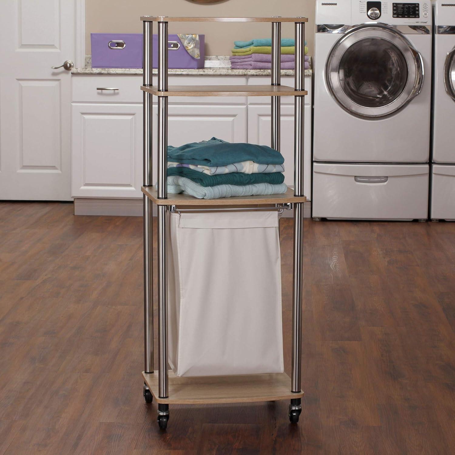 image:imageHousehold Essentials 3Bag Laundry Sorter Washable Linen Laundry Bags 3Load Capacity Versatile Light AshNatural
