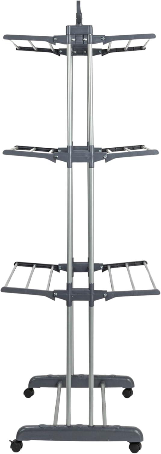 image:imageHousehold Essentials 4 Tier Stainless Steel Laundry Drying Rack with Two Side Wings Grey