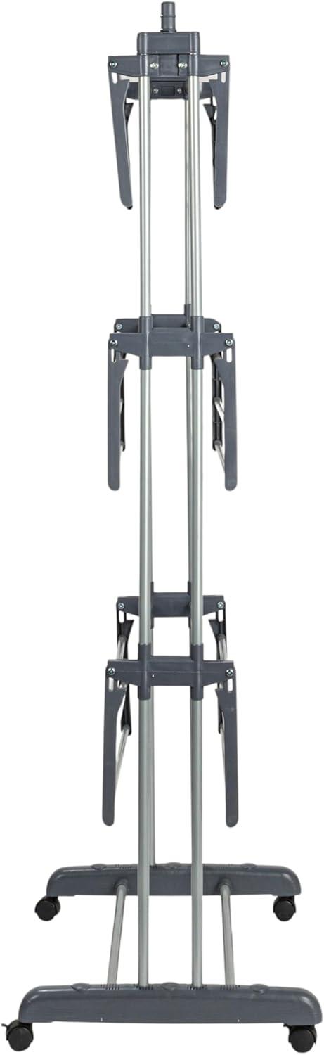 image:imageHousehold Essentials 4 Tier Stainless Steel Laundry Drying Rack with Two Side Wings Grey
