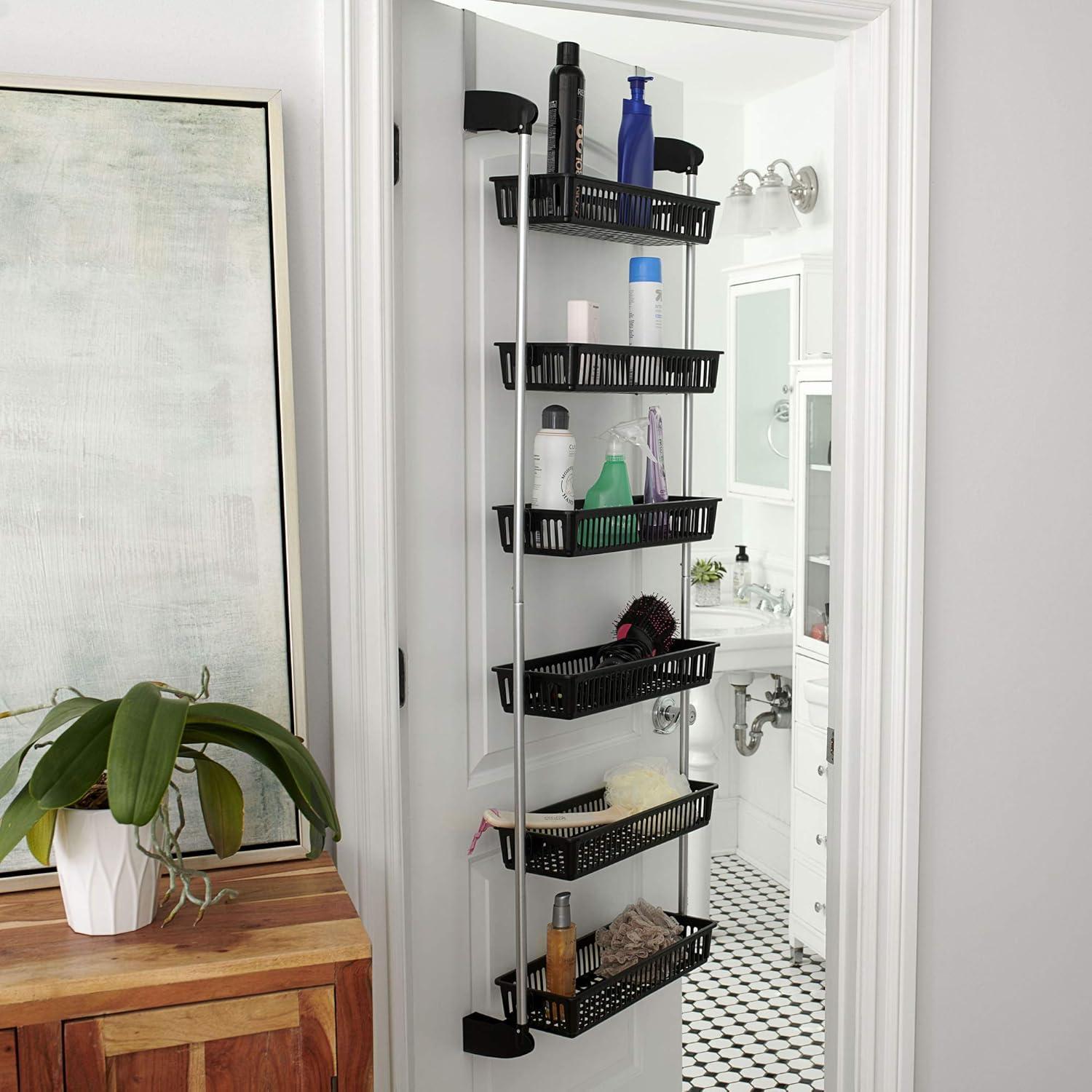 image:imageHousehold Essentials 6Tier Basket OverTheDoor Organizer LimeBlack