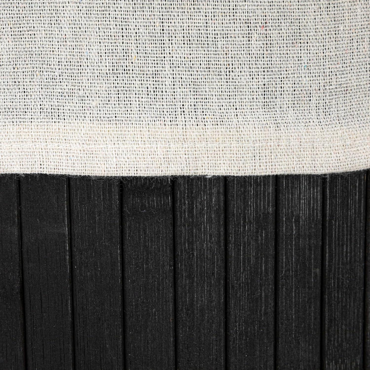image:imageHousehold Essentials Bamboo Laundry Hamper with Rope Handles 19Gallons WhiteBlack