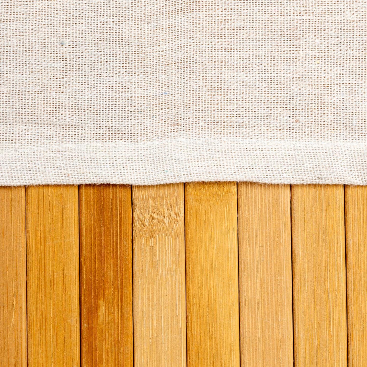 image:imageHousehold Essentials Bamboo Laundry Hamper with Rope Handles 19Gallons WhiteNatural
