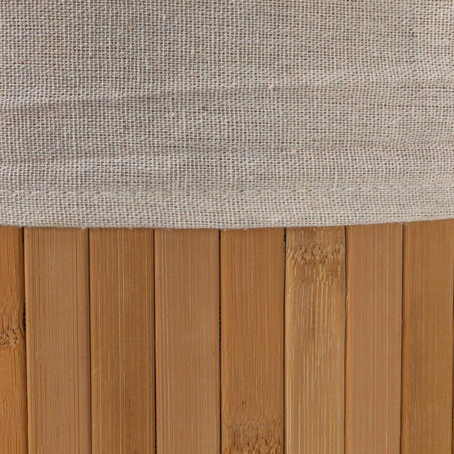 image:imageHousehold Essentials Bamboo Laundry Hamper with Rope Handles 19Gallons WhiteNatural