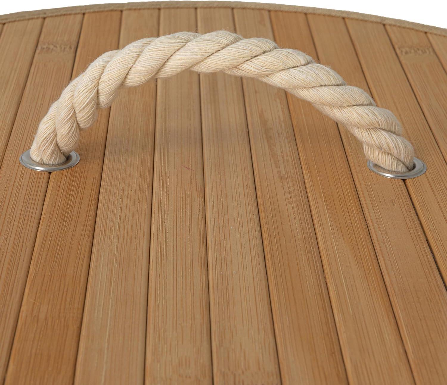 image:imageHousehold Essentials Bamboo Laundry Hamper with Rope Handles 19Gallons WhiteNatural
